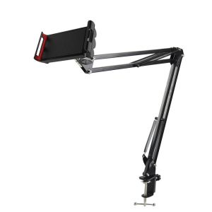 China Tablet Holder Double Braced Arms 60cm Tripod Mic Stand on sale