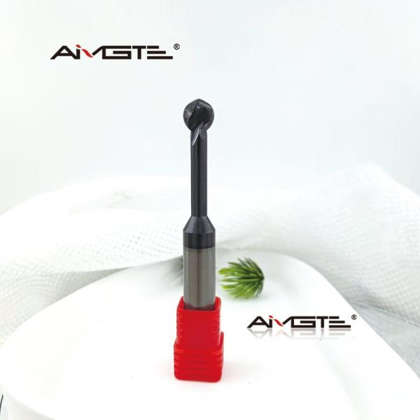 2 Flute Solid Carbide Ball Nose End Mill HRC55 Coated for Steel Lollipop Cutter Precision Forming Radius Milling Cutter CNC Machine Tool TiAlN Coated