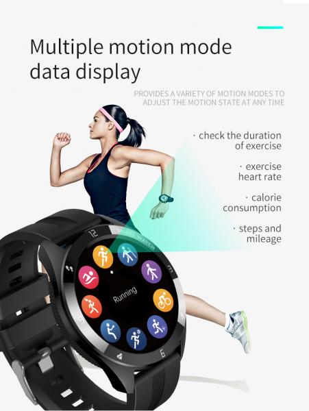 TFT LCD Round Color Screen 1.28" ECG Monitor Smart Watch