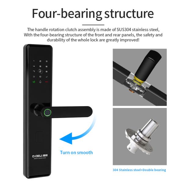 Zinc Alloy IML Intelligent Door Lock Tuya Smart Lock Wifi Bluetooth