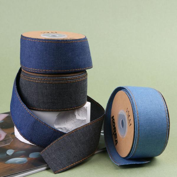 OEM ODM Blue Denim Jeans Ribbon 12mm-38mm Ribbon For Jeans
