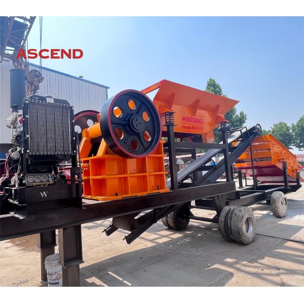 Mobile Jaw Crusher With Wheels And Trailer By Diesel Driven For Marble Gravel Limestone Crushing