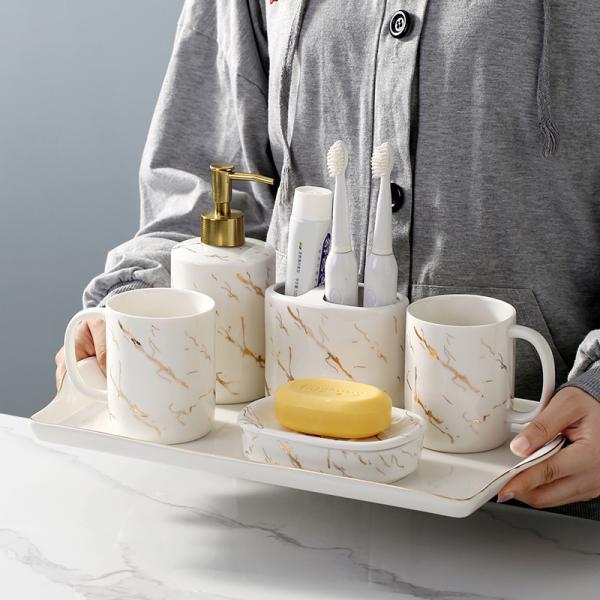 Customized Ceramic Soap Dish For Standard Bathroom Accessories Vanity Sets