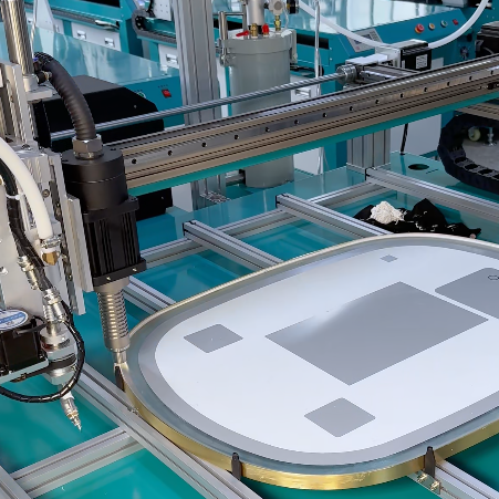 Buy cheap Plasma Treatment Glue Dispensing Machine Mirror Light Frame Assembly product