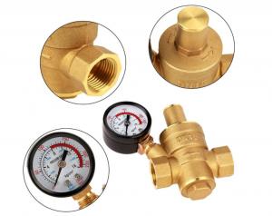 Buy cheap Adjustable DN15 Brass Water Pressure Regulator With Gauge Meter product