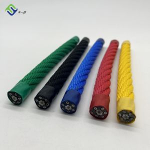 Buy cheap 6*8 IWRC Combination Wire Rope 16mm Playground PP Polypropylene product