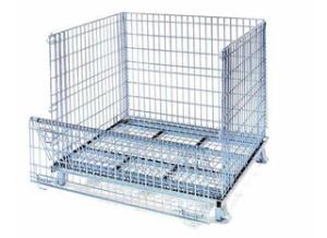 Buy cheap Zinc stacking collapsible wire mesh pallet container with wheels product