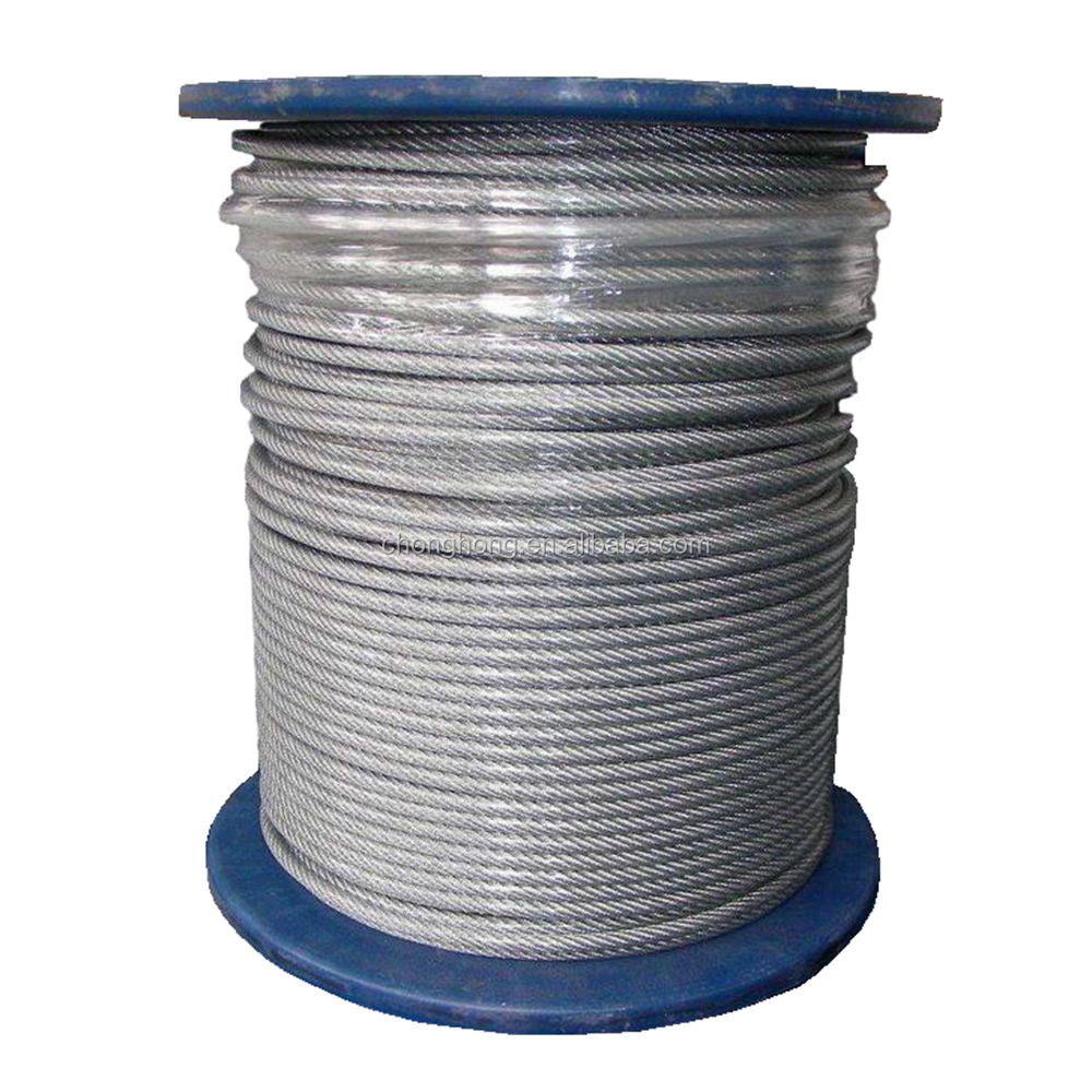 OEM Carbon Steel 6x24 7FC Ungalvanized and Galvanized Steel Wire Rope DIN3068 Bright Steel Wire Rope for Your Requirements