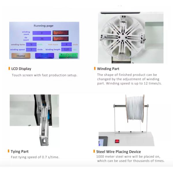 Automatic Power Electrical Cable Winding Machine , Binding Cable Tie Machine