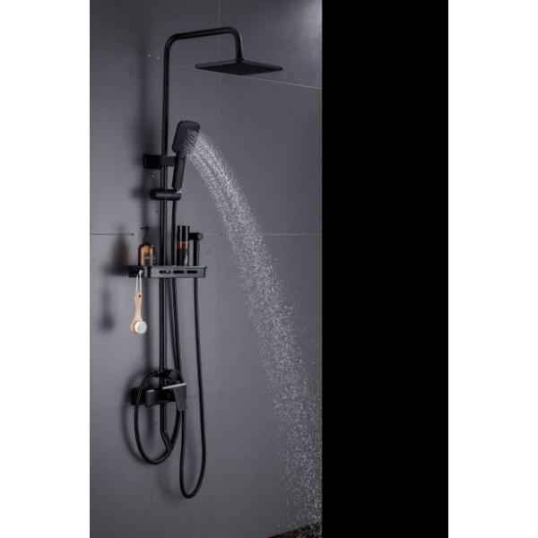 Rotation Matte Black Wall Mount 4way Rain Shower Faucets
