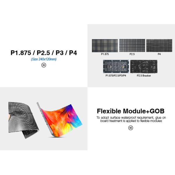 Seamless Practical Curved Video Wall , Multipurpose Flexible LED Signage