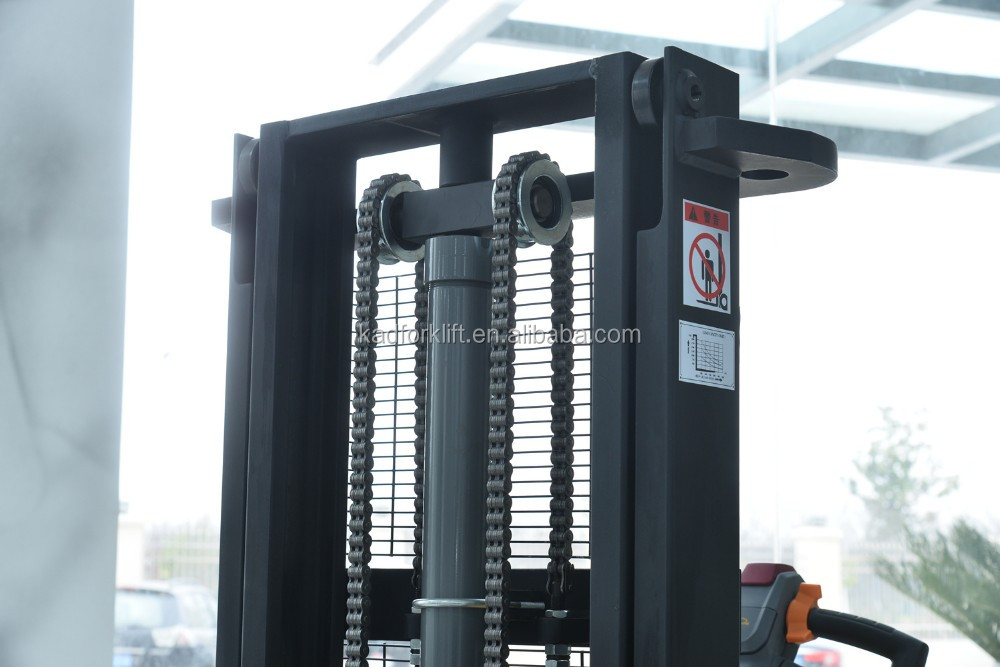 1.6 Ton Reach Pallet Stacker Rated Loaded Electric Counterbalanced Stacking Forklift