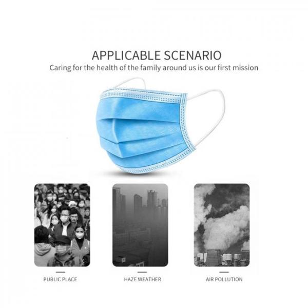 Molded Cup Medical Grade Face Masks 3 Ply Non Woven Face Mask 17cm*17cm