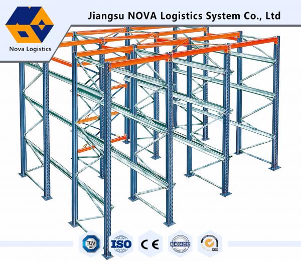 Blue Industrial Steel Storage Racks , Heavy Duty Drive In Racking System