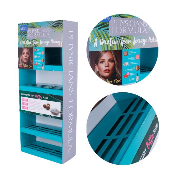 Makeup Stable Printed Cardboard Box Display Stands Multipurpose cosmetic makeup display rack