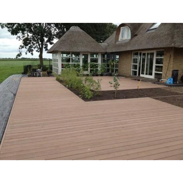 Weather Resistant Teak WPC Outdoor Decking Anti UV Plastic Composite Lumber