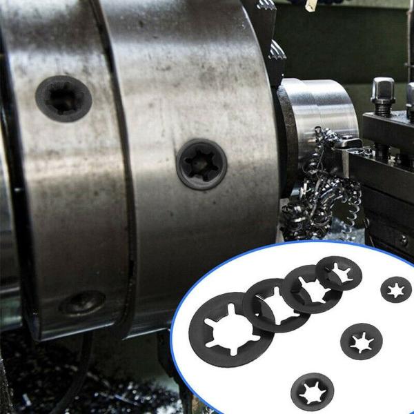 Internal Tooth M3 Star Locking Washer With Black Oxide Finish