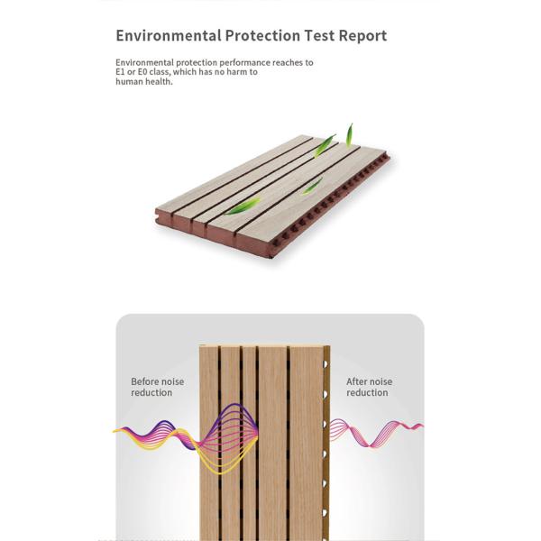 Interior Soundproofing Grooved Acoustic Panels 2440mm With Red Fire Resistant MDF