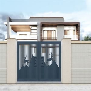 Automatic Sliding Galvanized Wrought Raw Iron Gates For Courtyard