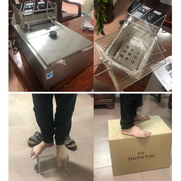 6L Stainless Steel Lpg Gas Deep Fryer for Hotel Kitchen 1 Tank 1 Basket 340x630x610