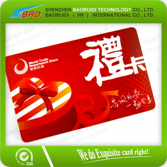 plastic magnetic loyalty gift card