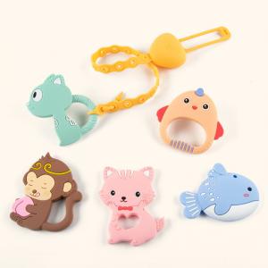 China Michi Star Animals Pattern Silicone Baby Teether Alleviate Gum EEC certification on sale
