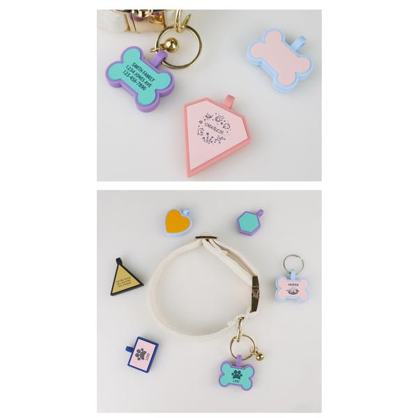 Wholesale low MOQ Cheap different shape many colors for options silicone blank dog tag name ID tag