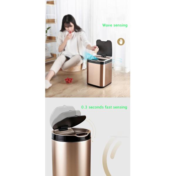 3.4 gal Garbage Slim Townew T3 Slim Stainless Steel Trash Can with Smart Sensor