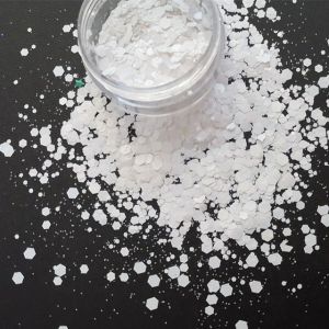 White Chunky Glitter Powder Nail Art 1kg Bag Package Mixes White Color Glitter