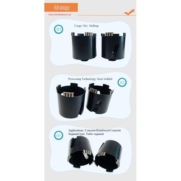 4500RPM OD82mm M16 Diamond Concrete Core Drill Bit Turbo Segments