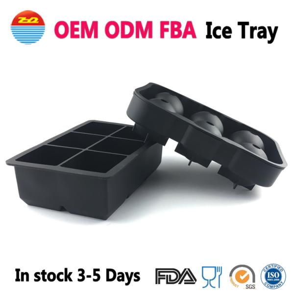 Safe Cool Silicone Ice Trays Round Sphere Shaped Big Circle Durable And Waterproof