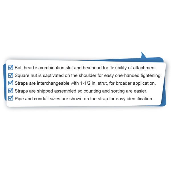 Full Range Burr-free 3/4" 25mm 27mm Electrical Carbon Steel Metal Pipe Clamps
