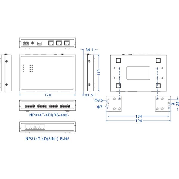IP30 Waterproof Serial Device Server 2 Ports With Networking Capability