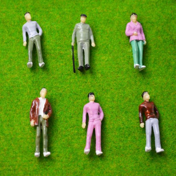 1/42 scale model paited color figures ABS plastic 4cm for model train layout passengers architecture