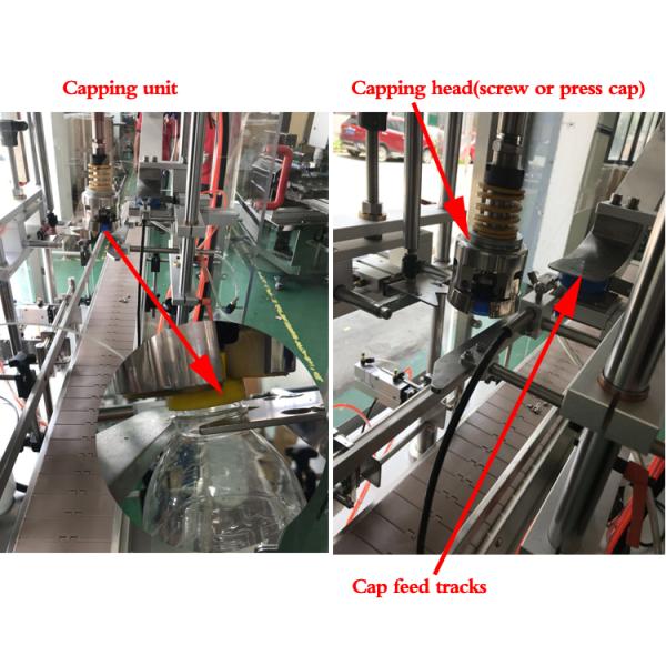 Engine Oil Bottle Linear Automatic Screw Capping Machine Pressing And Screw Cap