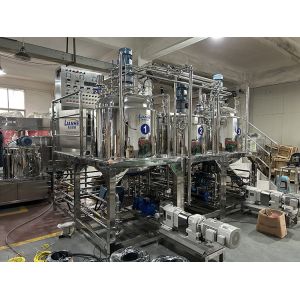 PLC 1000L Cosmetic Manufacturing Machine Emulsifying Homogenizer Paste Ointment