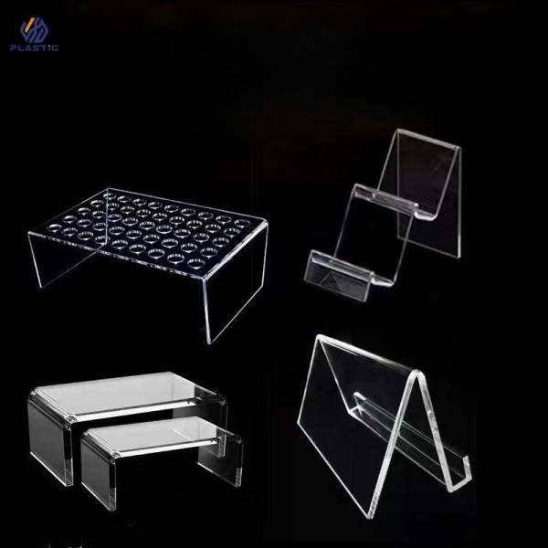 100% Virgin PMMA Acrylic Stand Acrylic Riser Display Shelf For Mall Merchandising