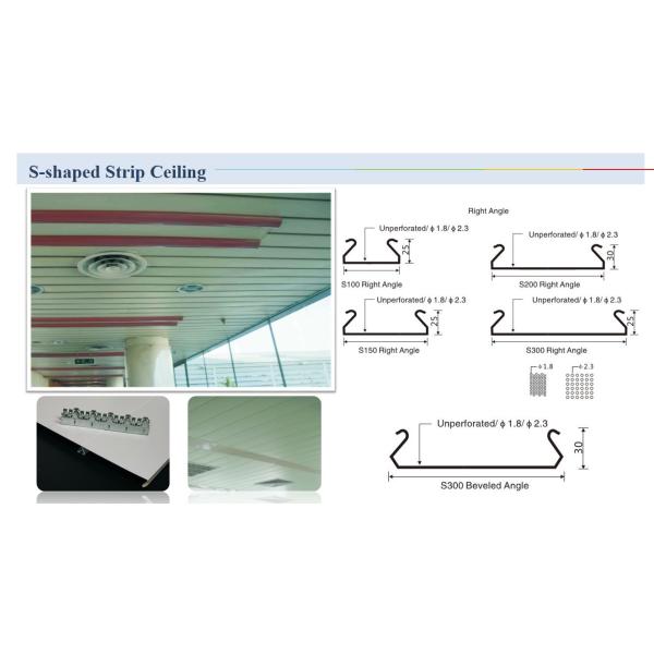 White Powder Coating C300 Suspended Aluminum Strip Ceiling Metal Aluminium Panel Cut Edge