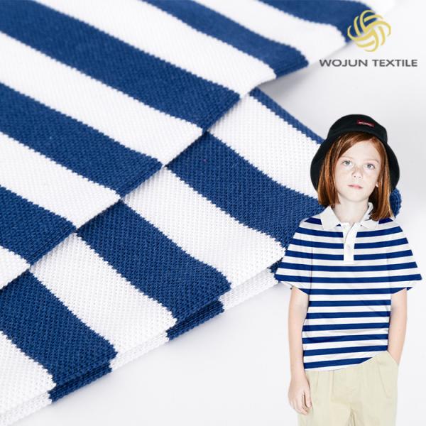 Yarn Dyed Striped Knit Fabric Pique Cotton 100% For Polo Shirt