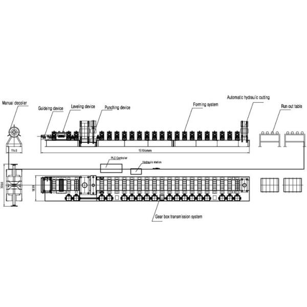 Steel Frame CZ Purlin Roll Forming Machine 18m/min 12 Rows