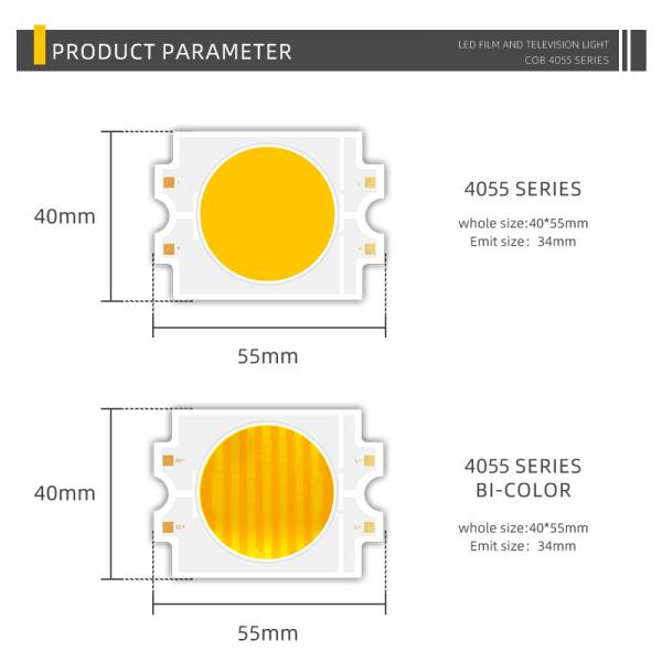 Dimming 72V 75V Dual Color 300W+300W Constant Voltage COB LED 4055 Bi Color 2700k 6500k 95ra Led for Track Lamp