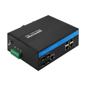 Buy cheap 4RJ45 Ports Industrial Managed Ethernet Switch Hub Fiber Optic Wide Voltage product