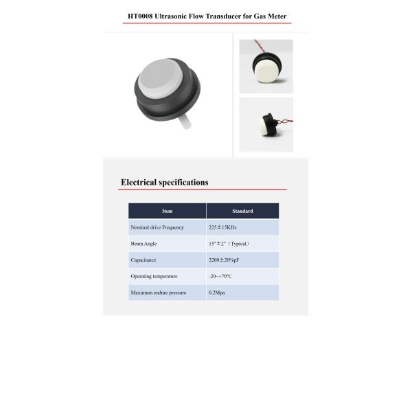 200KHz Pzt Ultrasonic Transducer Gas Flow Piezoelectric Velocity Transducer