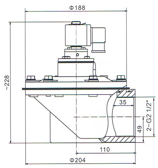 DMF-Z-62S 2.5'' DMF-Z-62S SBFEC Type Solenoid Pulse Jet Valve For Dust Collector 24V 220V