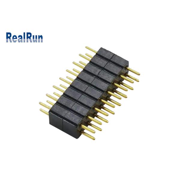 2.0mm LCP PBT PA6T Round Pin Header Dip Connector 16P Double Row PPS