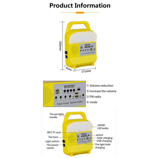 Solar Power System Bluetooth Under Sunlight Outdoor Activities Residential System Home Lighting