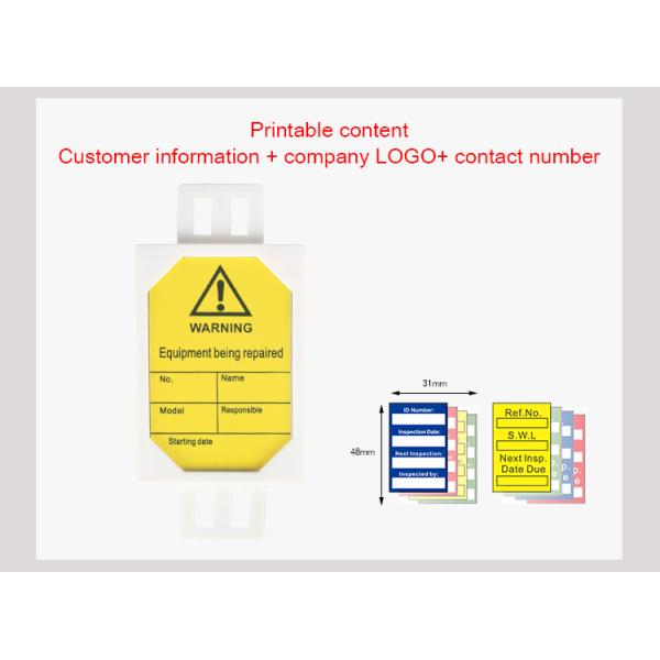 High Strength Plastic Scaffolding Tag , Electrical Panel Lock Out Tag Out