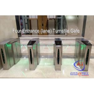 Buy cheap Double Core Fingerprint Biometric Turnstile Gate , Fast Pass Flap Barrier Turnstile With Software product