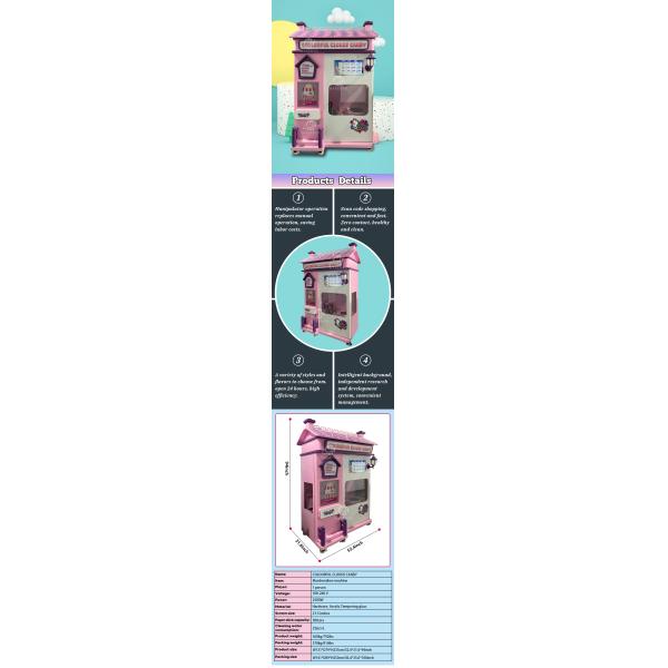 Automatic Pink Cotton Candy Vending Machine Dispensing Method 100-260V