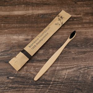 Soft Bamboo Handle Toothbrush Customized Biodegradable Disposable Toothbrush